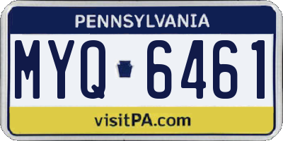 PA license plate MYQ6461