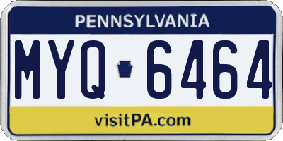 PA license plate MYQ6464