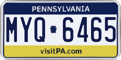 PA license plate MYQ6465