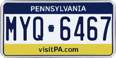 PA license plate MYQ6467