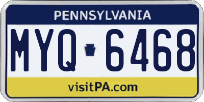 PA license plate MYQ6468