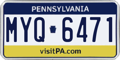 PA license plate MYQ6471