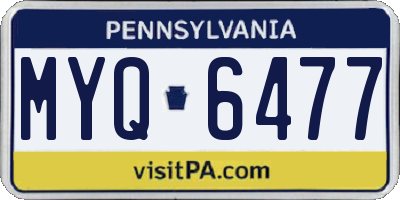 PA license plate MYQ6477