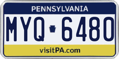 PA license plate MYQ6480
