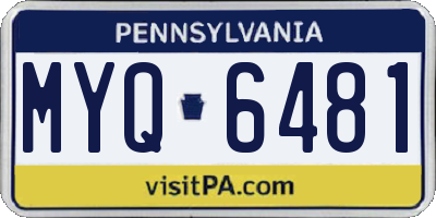 PA license plate MYQ6481