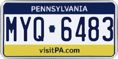 PA license plate MYQ6483