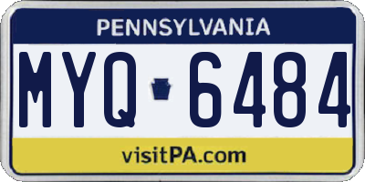 PA license plate MYQ6484