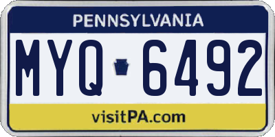 PA license plate MYQ6492