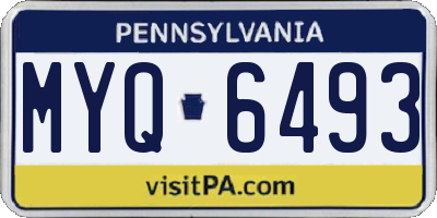 PA license plate MYQ6493