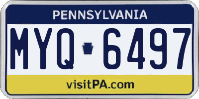 PA license plate MYQ6497
