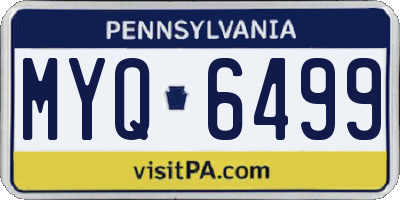 PA license plate MYQ6499