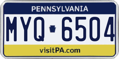 PA license plate MYQ6504