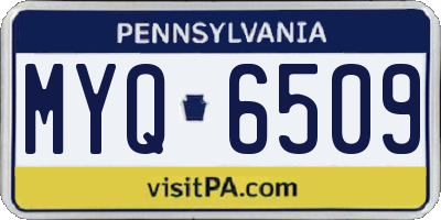 PA license plate MYQ6509
