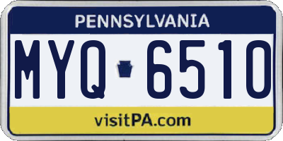 PA license plate MYQ6510