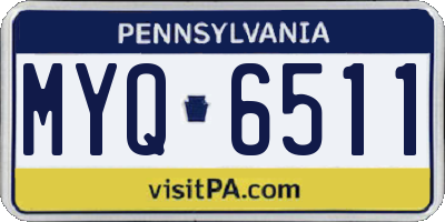 PA license plate MYQ6511
