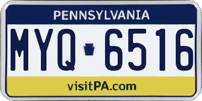 PA license plate MYQ6516