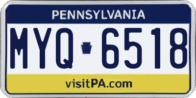 PA license plate MYQ6518