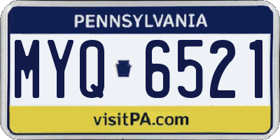 PA license plate MYQ6521