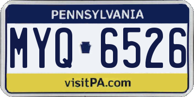PA license plate MYQ6526