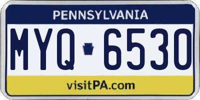PA license plate MYQ6530