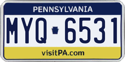 PA license plate MYQ6531