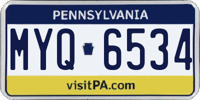 PA license plate MYQ6534