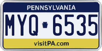 PA license plate MYQ6535