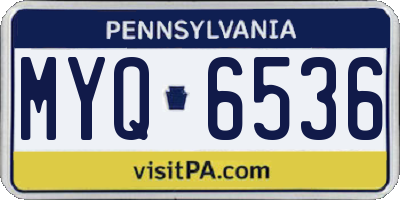 PA license plate MYQ6536