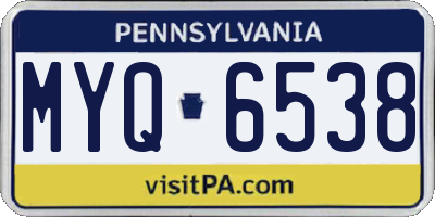 PA license plate MYQ6538