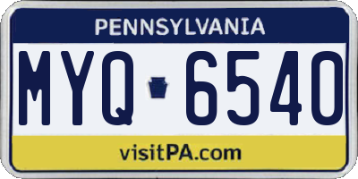 PA license plate MYQ6540
