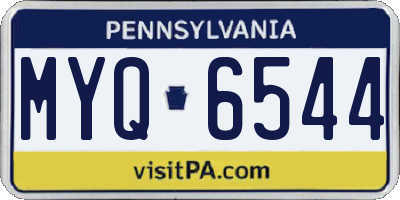 PA license plate MYQ6544