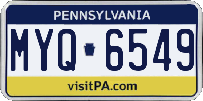 PA license plate MYQ6549