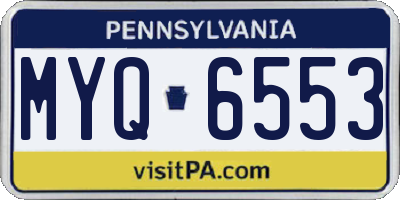 PA license plate MYQ6553