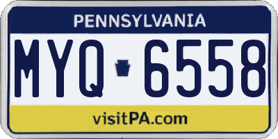PA license plate MYQ6558