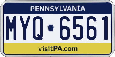 PA license plate MYQ6561