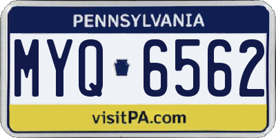 PA license plate MYQ6562