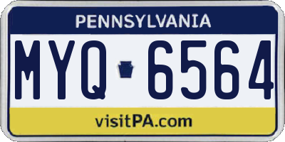PA license plate MYQ6564