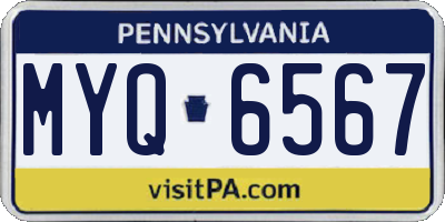 PA license plate MYQ6567
