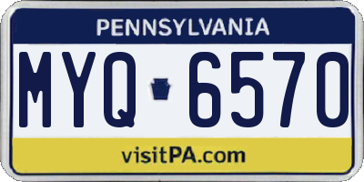 PA license plate MYQ6570