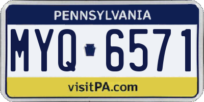 PA license plate MYQ6571