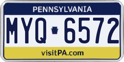 PA license plate MYQ6572