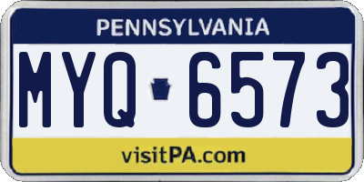 PA license plate MYQ6573