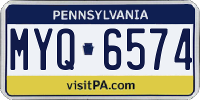 PA license plate MYQ6574