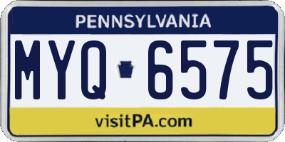 PA license plate MYQ6575
