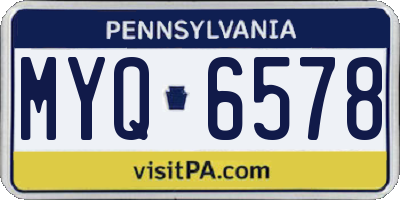 PA license plate MYQ6578
