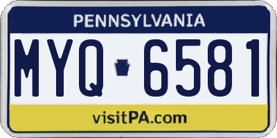 PA license plate MYQ6581