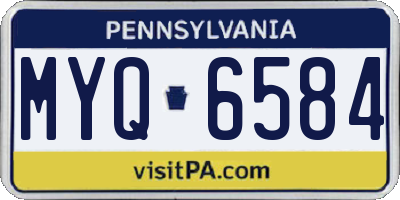 PA license plate MYQ6584