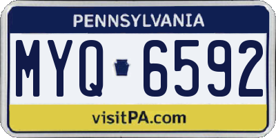 PA license plate MYQ6592