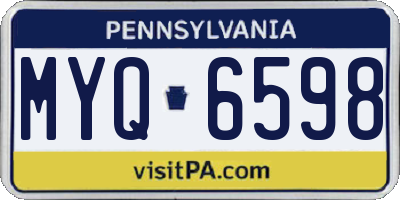 PA license plate MYQ6598