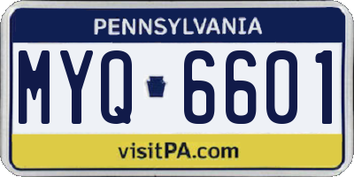 PA license plate MYQ6601